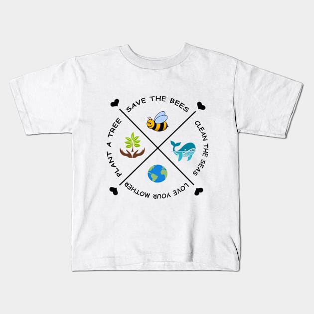 earth day Kids T-Shirt by DESIGNSDREAM